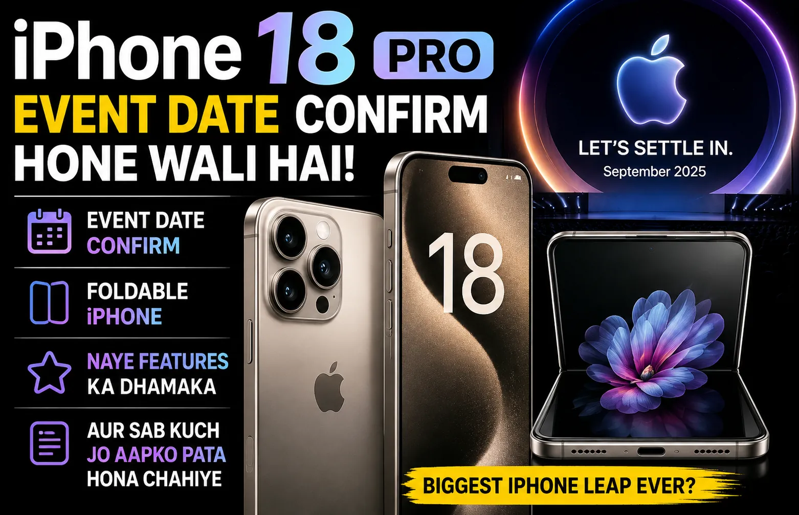 iPhone 18 Pro Event Date Confirm Hone Wali Hai! Foldable iPhone, Naye Features Aur Sab Kuch Jo Aapko Pata Hona Chahiye