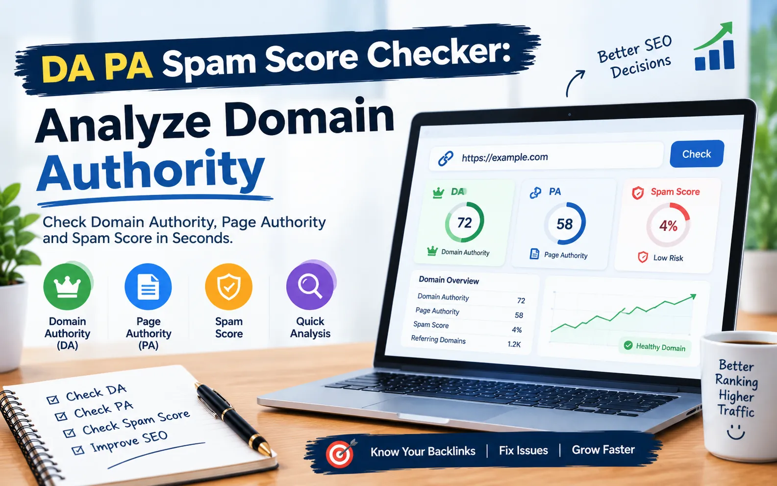 DA PA Spam Score Checker: Analyze Domain Authority